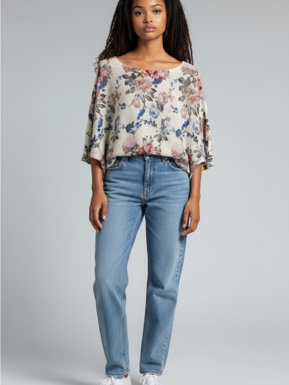 Luisa Ricki Off the Shoulder Boxy Sweater w Summer Colors